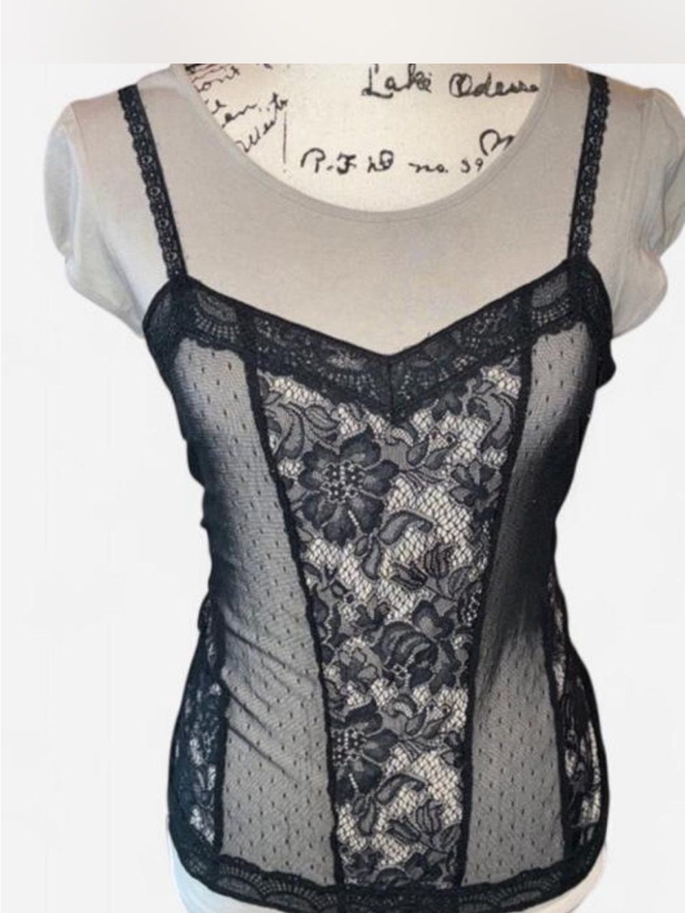 Express Black Lace Sheer Camisole Tank Top